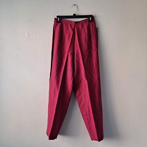 Lord & Taylor Sport Women Red Flat Front Relaxed Straight Leg Pants - Size 8 NWT - Picture 3 of 9